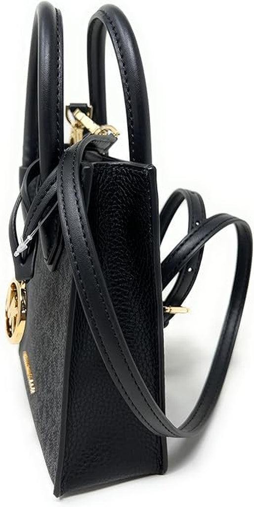 Michael Kors Womens Mercer Extra-Small Pebbled Leather Crossbody Bag Black Signature 35T1GM9C0I-001