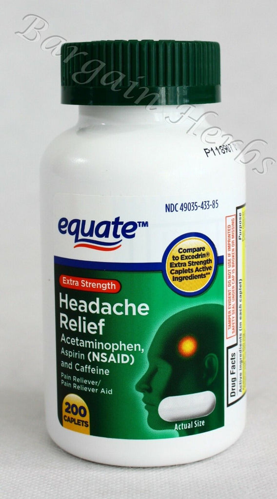 Equate Acetaminophen Headache Relief Excedrin Extra Strength 200 Caplet BB:06/25