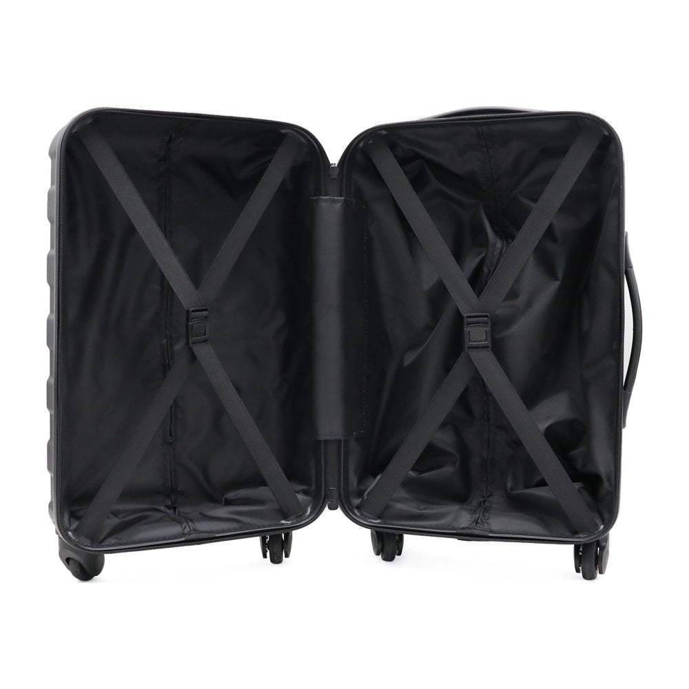 Protege 1 Piece 20" Hardside Carry-On ABS Luggage with 2 Packing Cubes Black