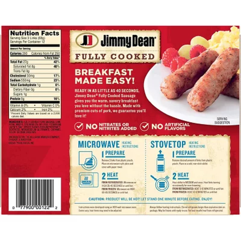 Jimmy Dean Fully Cooked Original Pork Sausage Links (36 Ct.)