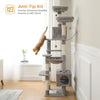 PAWZ Road 73" Cat Tree for Large Cats Multi Level Tall Cat Tower Condo with 7 Scratching Posts, Gray