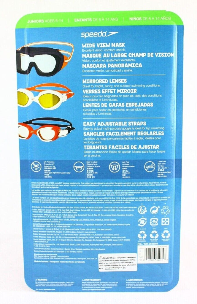 Speedo Professional 3 Pack Swimming Goggles Adult or Juniors Anti-Fog/Uv Protect