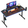 Bestier 42" Gaming Desk PC Computer Table with LED Lights & Monitor Stand & Hook & Cup Holder in Blue