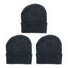 Empire Cove Cuffed Knit Beanie 3 Pack Set Charcoal