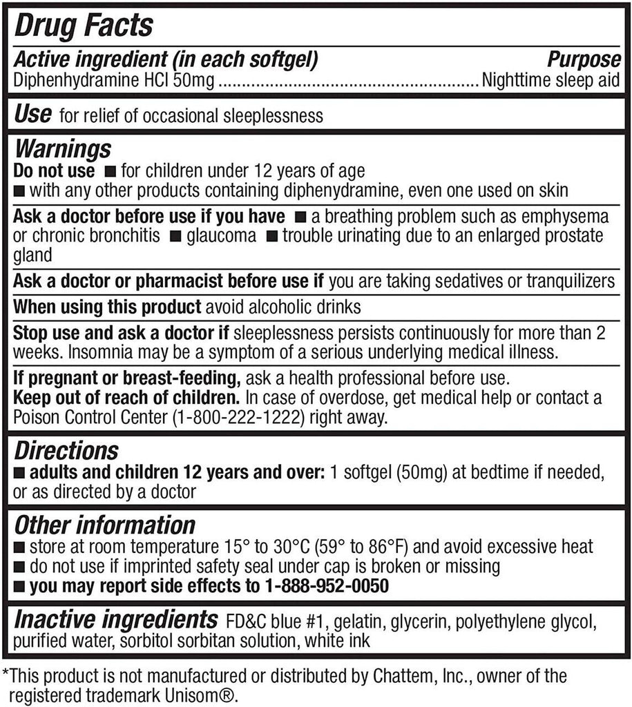 2 Bottles Healtha2Z Sleep Aid Diphenhydramin