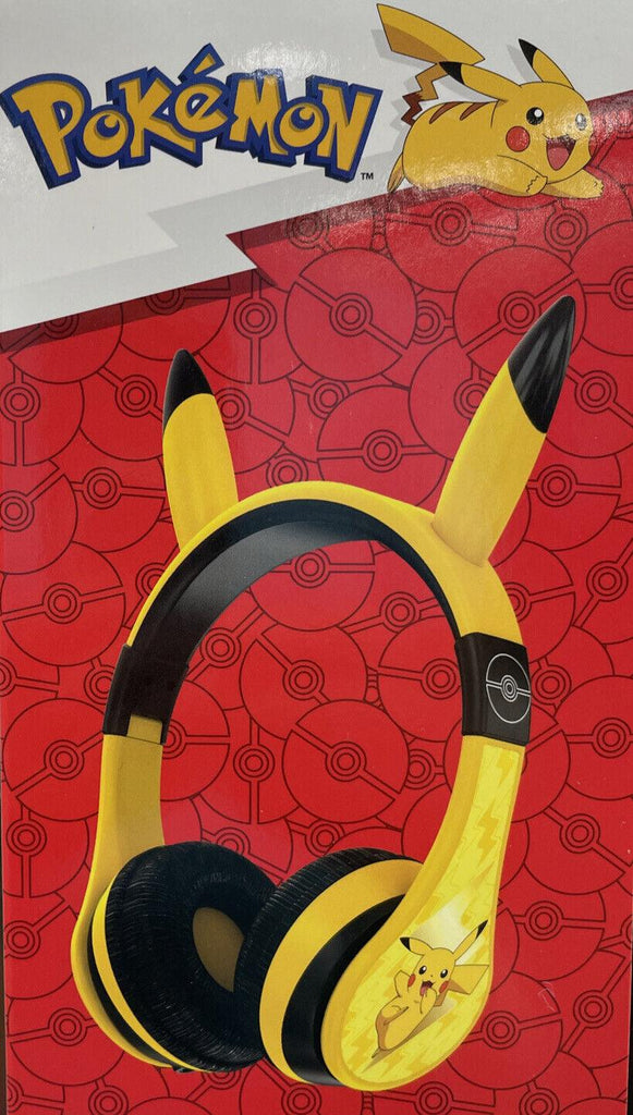 Ekids - Pokemon Pikachu Bluetooth Headphones - Foldable- Bonus Detachable Cord!