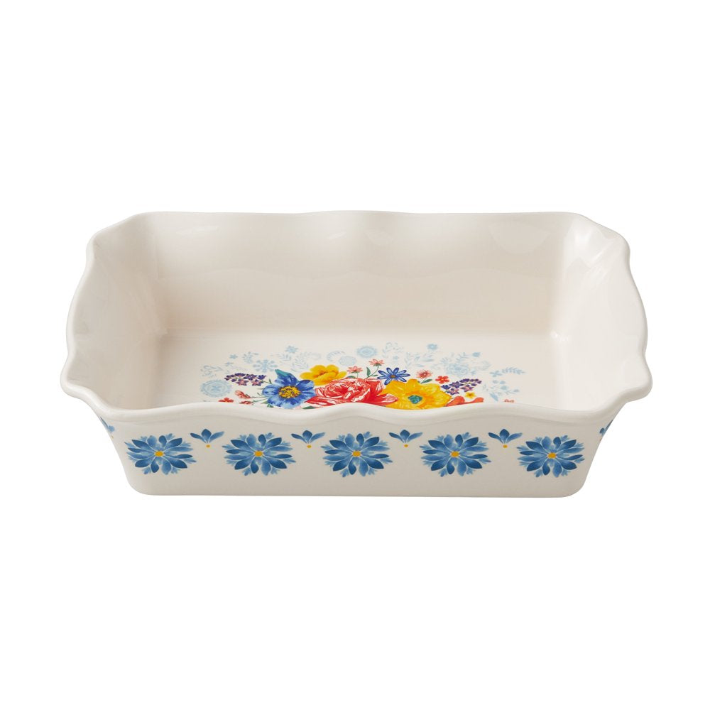 The Pioneer Woman Brilliant Blooms 20-Piece Blue Bake & Prep Set with Baking Dish & Measuring Cups