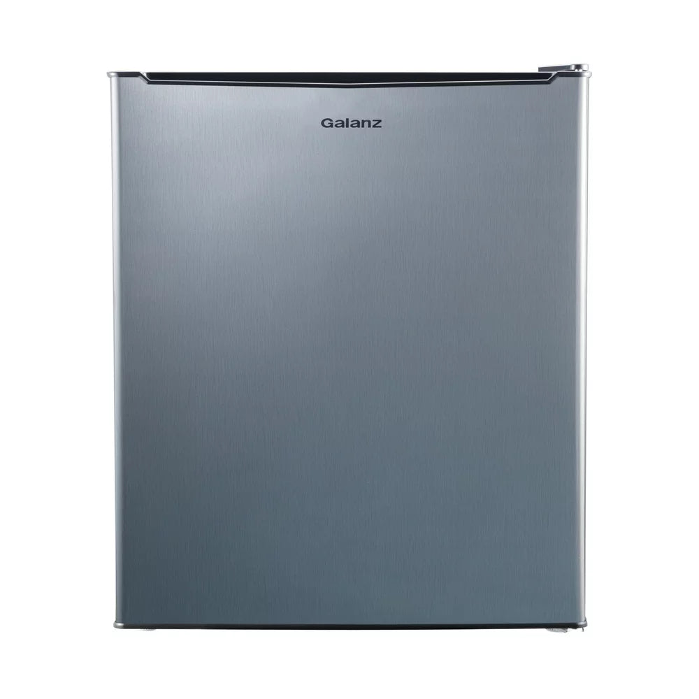 Galanz 3.3 Cu Ft One Door Mini Fridge, Estar, Stainless Steel Look