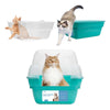 Petfamily Extra Large Cat Litter Box, Color Teal, Jumbo Hooded, 21.60 X 17.80 X 17.30 In