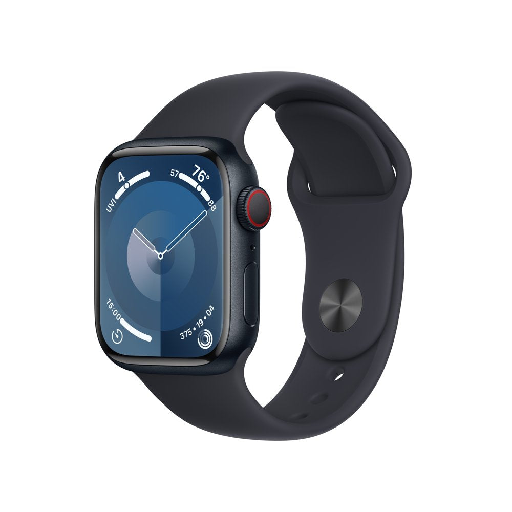 Apple Watch Series 9 GPS + Cellular 41Mm Midnight Aluminum Case with Midnight Sport Band - S/M