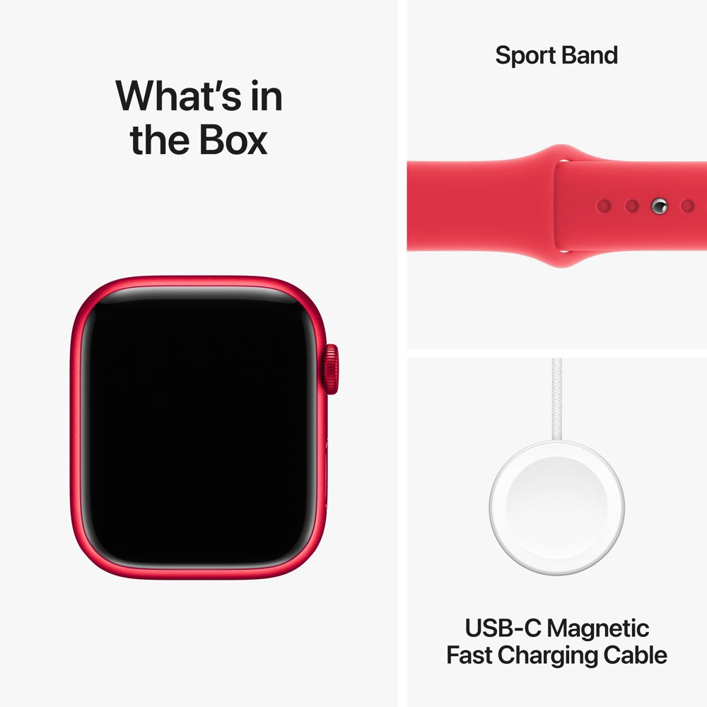 Apple Watch Series 9 GPS 45Mm with Red Aluminum Case with Red Sport Band - M/L