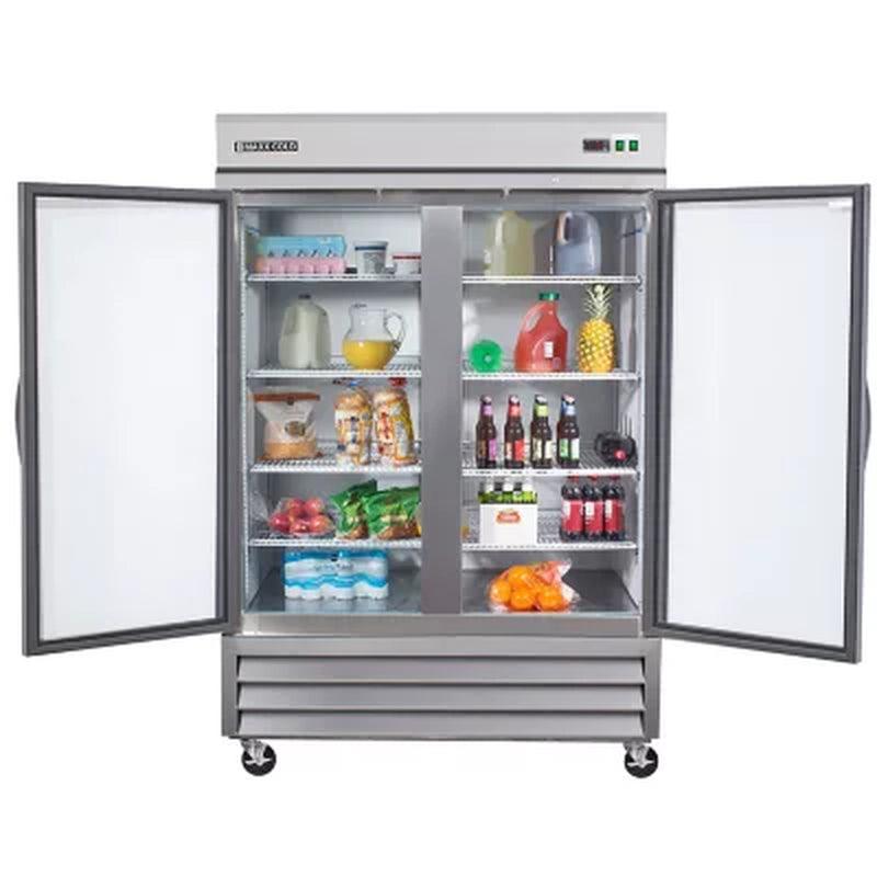 Maxx Cold X-Series Double Glass Door Commercial Refrigerator, Stainless Steel (49 Cu. Ft.)