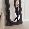 Vlush Wavy Full Length Mirror, Freestanding Floor Mirror with Stand, 63"X24" Wall Mounted Mirror for Bedroom (Black)