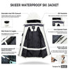 Skieer Women'S Waterproof Ski Jacket Windproof Rain Jacket Winter Warm Hooded Coat White Medium