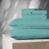 Color Sense 1200 Thread Count Luxury Cotton Blend Wrinkle Resistant Sheet Set Queen Aqua