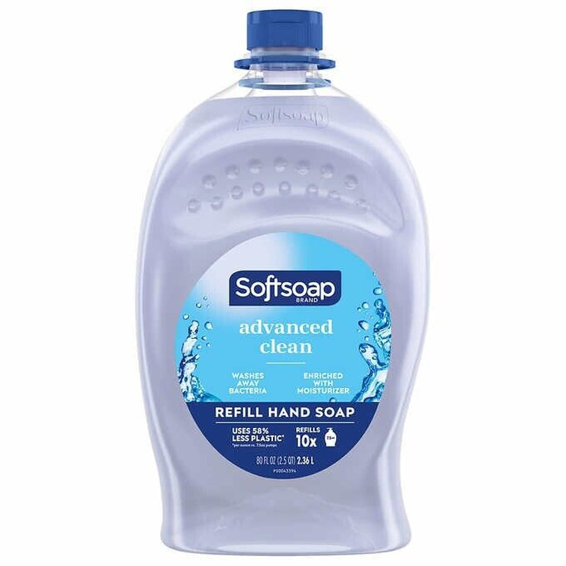 Softsoap Advanced Clean Liquid Hand Soap Refill, 80 Oz, 2 Count Total 160 FL OZ