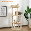 Pawz Road Cat Tree for Large Cats 56" Tall Cat Tower Condo with Perch Hammock for Indoor Cats,Beige