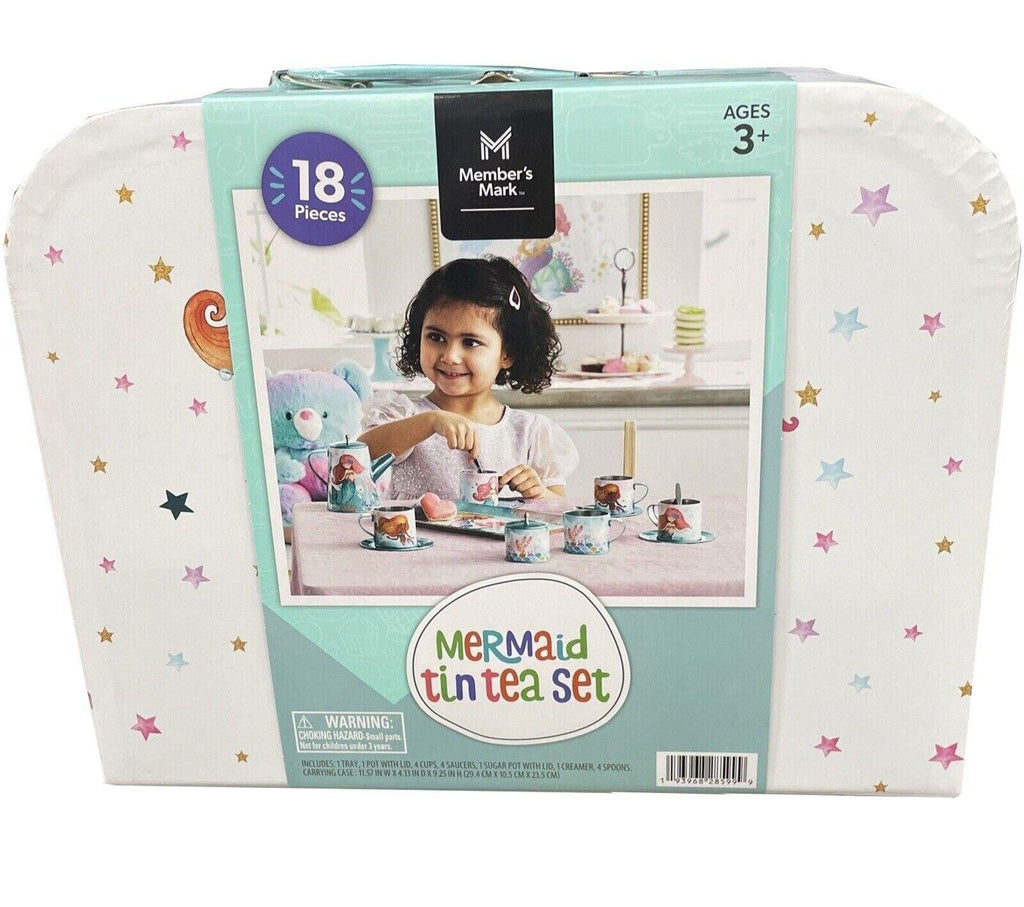 Member Mark Mermaid Tin Tea Set 18 Pieces Ages 3+