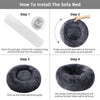 Nisrada Calming Donut Pet Bed for Dogs & Cats,24 Inch Dog Bed for Small Melium Large Dogs, Washable-Round Pet Bed for Puppy and Kitten with Slip-Resistant Bottom (24 Inch, Dark Gray)