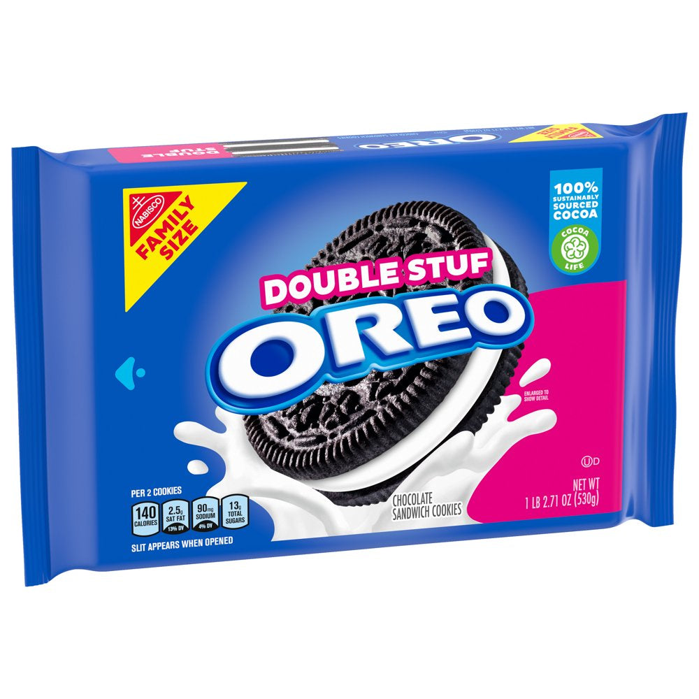 OREO Double Stuf Chocolate Sandwich Cookies, Family Size, 18.71 Oz