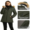 Wantdo Women'S plus Size Winter Jackets Waterproof Puffer Jackets Windbreaker Jacket Army Green XL