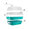 Petfamily Extra Large Cat Litter Box, Color Teal, Jumbo Hooded, 21.60 X 17.80 X 17.30 In