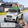 TOKTOO 24V 4WD Licensed Mercedes-Benz G63, Battery Powered Ride on Car W/ Remote, LED Light, Music Player-White