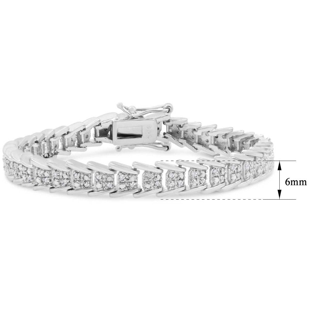 Superjeweler 1 Carat Diamond Bracelet in Platinum Overlay, 7 Inches for Women