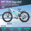 Gocio 26" 4.0 Fat Tire Electric Bike for Adults, 500W Adults E Bike, 48V 13Ah Removable Li-Ion Battery, LCD Meter, Professional 7-Speed, Electric Mountain Bicycle Beach Bike Snow Bike Ebike for Men