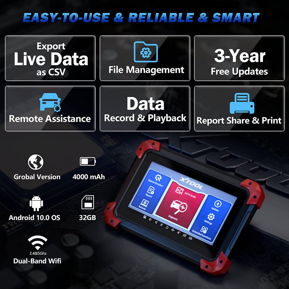 XTOOL D7 Automotive Scan Tool, Full System Bi-Directional Diagnostic Car Scanner with ECU Coding, 36+ Services