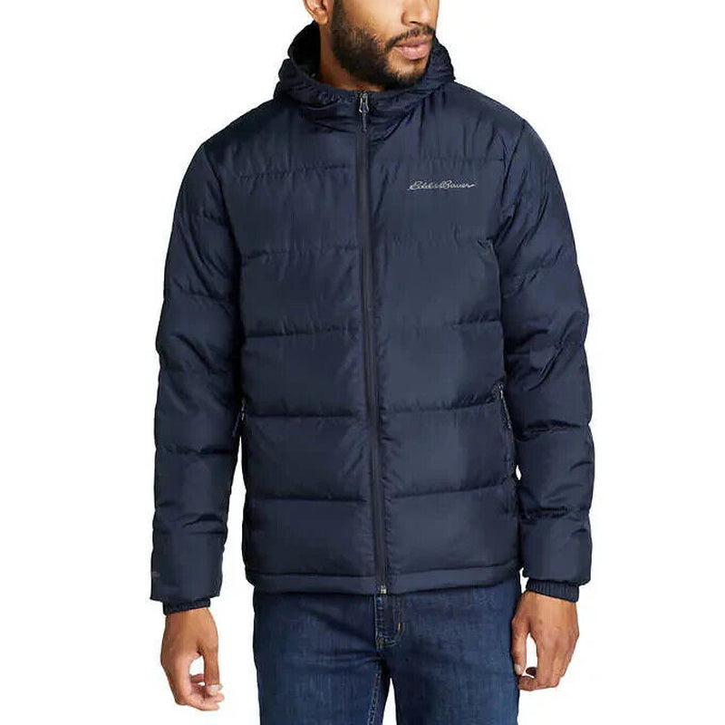 Eddie Bauer Men’S Hooded down Jacket, BLUE - BLACK - GRAY COLOR, FASH SHIPPING !