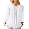 Amoretu Women'S Long Sleeve Henley Shirt Casual Button up Tunic Tops (White, L)