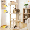 Pawz Road Cat Tree for Large Cats 56" Tall Cat Tower Condo with Perch Hammock for Indoor Cats,Beige