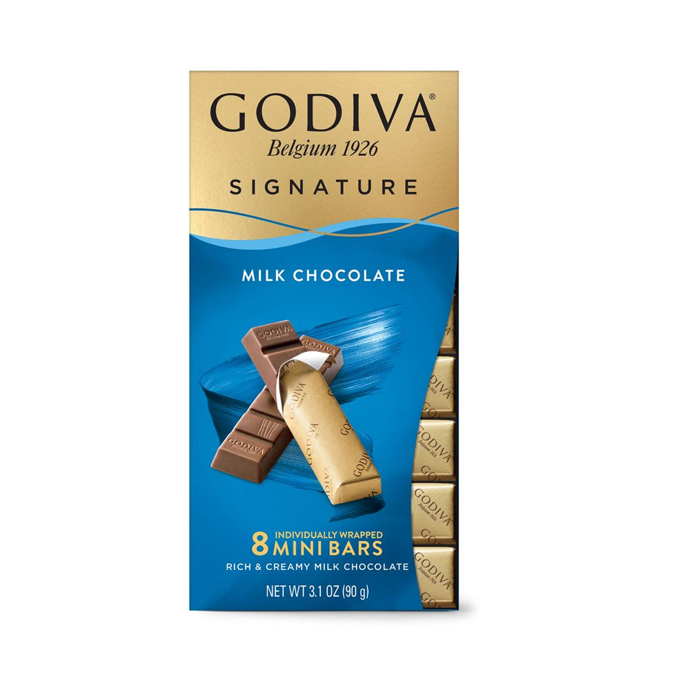 Godiva Chocolate Belgian Mini Milk Chocolate Wrapped Bar, 3.1 Oz