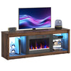 Bestier Modern Electric 7 Color LED Fireplace TV Stand for Tvs up to 70", Walnut