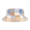 Time and Tru Teddy Sherpa Bucket Hat Plaid Pattern Neutral Color One Size