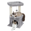 PAWZ Road Cat Tree Condo 27" Cat Tower with Large Top Perch and Scratching Posts for Kittens and Medium Cats, Gray