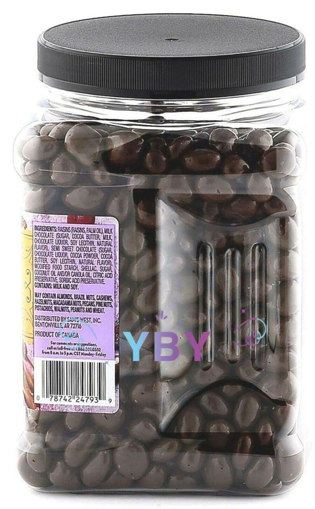 2 Jars Member'S Mark Chocolate Covered California Thompson Raisins 54Oz Each Jar