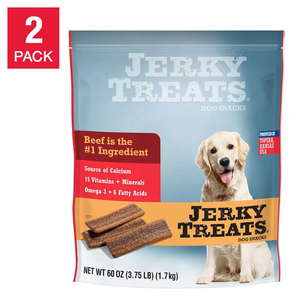 2 Packs Jerky Treats American Beef Dog Treats Snacks 60 Oz Each Pack