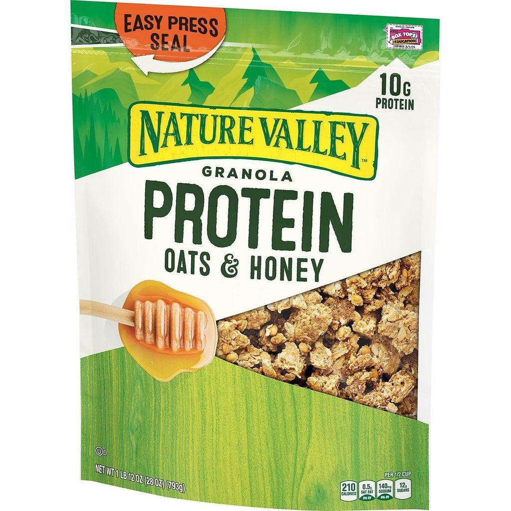 2 Packs Nature Valley Oats 'N Honey Protein Granola Cereal 28 OZ Each Pack