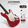 Donner 39" Electric Guitar Beginner Kit Solid Body Full Size Red HSS Pick up for Starter, with Amplifier, Bag, Digital Tuner, Capo, Strap, String,Cable, Picks DST-102R