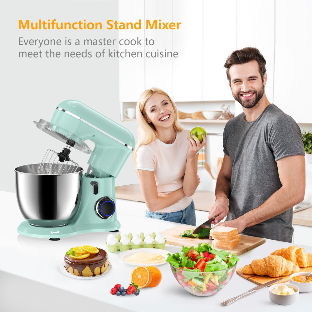 Samsaimo Stand Mixer,6.5-Qt 660W 10-Speed Tilt-Head Food Mixer, Kitchen Electric Mixer with Bowl, Dough Hook, Beater, Whisk for Most Home Cooks, (6.5QT, Agave Green）