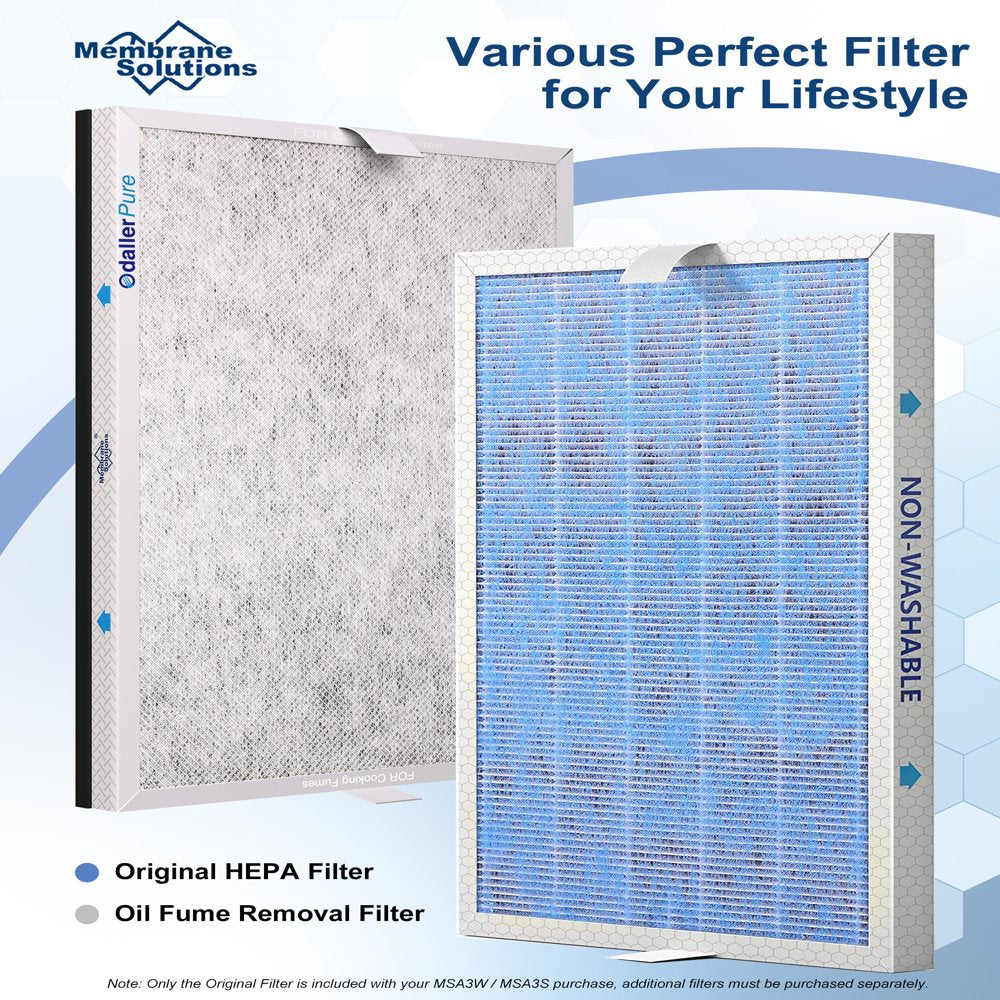 MSA3 Air Purifier for Allergy and Asthma True HEPA Filter for 1590 Sq Ft Large Room