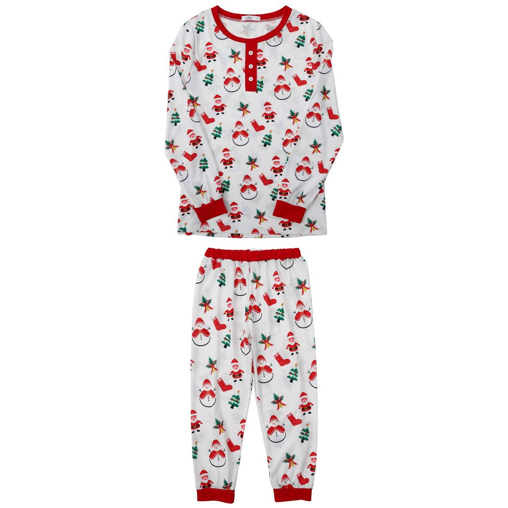 Baozhu Family Matching Sets Christmas Pajamas Dad Mom Kids Baby Xmas Snowman and Santa Claus Print Long Sleeve Home Wear