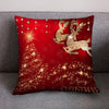 PEONAVET Christmas Red Gold Decor Throw Pillow Covers Xmas Outdoor Holiday Winter Deer Home Decorative Cushion Covers Tree Snowflake Decoration for Couch Sofa 18X18 Merry Christmas