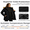 Wantdo Women'S Puffer Jacket Water Resistant Winter Coat Hooded Puffer Coats Black L