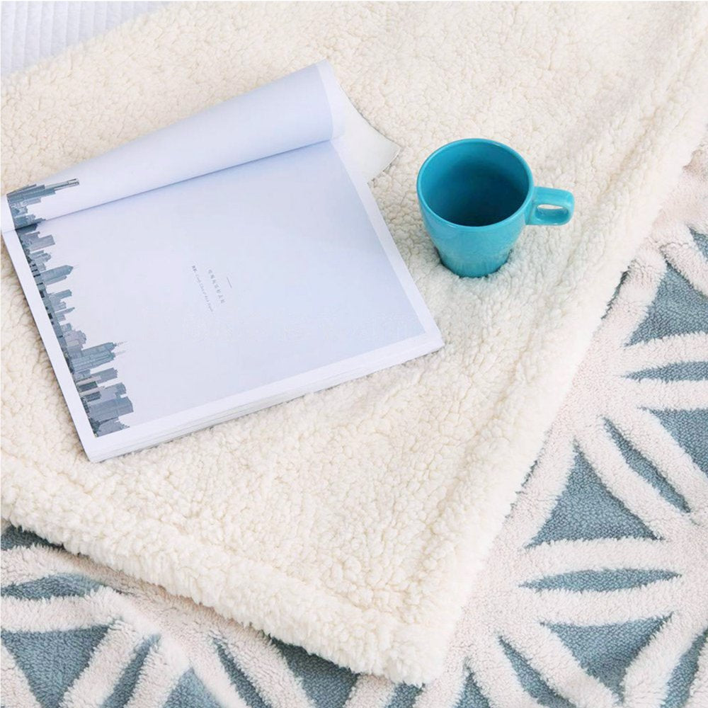 LOMAO Sherpa Fleece Blanket Soft Plush Throw Blanket Dual Sided Cozy Blankets for Bed Couch Sofa(Light Blue,51"X63")