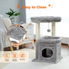 PAWZ Road Cat Tree Condo 27" Cat Tower with Large Top Perch and Scratching Posts for Kittens and Medium Cats, Gray