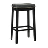 Linon Claridge 32" Backless Indoor Bar Stool, Black with Black Faux Leather, Includes 1 Stool