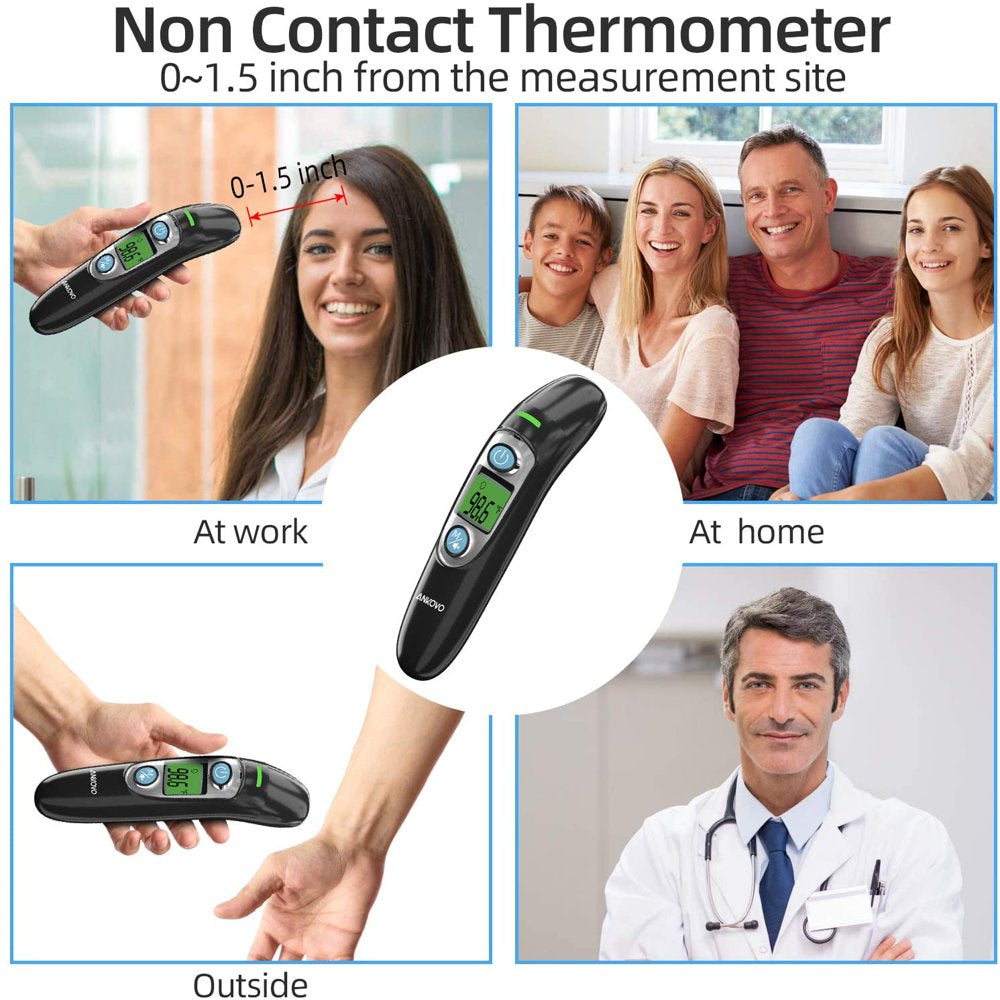 ANKOVO Dual Mode Infrared Thermometer, 1S Reading, 3 Colors Backlight, 35 Memories Recall, All Ages